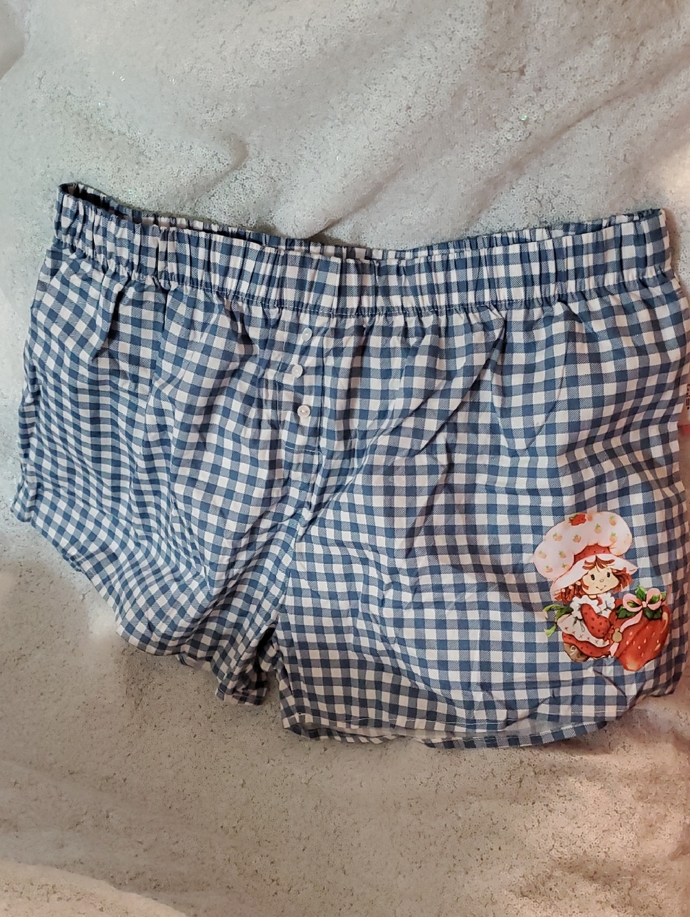 NWT Strawberry Shortcake Blue and White Gingham Shorts - Women’s - Cotton - XXL